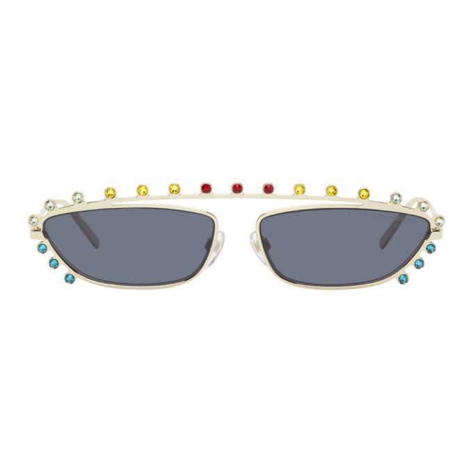 Marc Jacobs Gold The Strass Cat-Eye Sunglasses