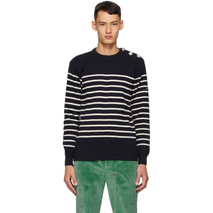 Marc Jacobs Navy Armor-Lux Edition Wool Striped Sweatshirt