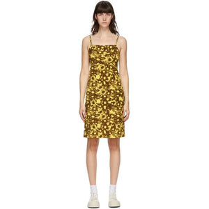 Marc Jacobs Yellow and Brown Heaven by Marc Jacobs Techno Floral Dress
