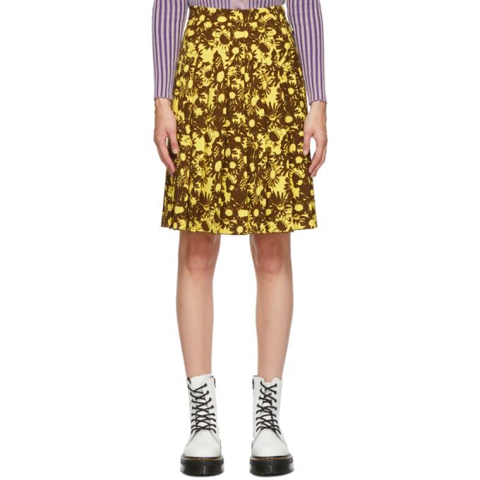 Marc Jacobs Yellow and Brown Heaven by Marc Jacobs Techno Skirt
