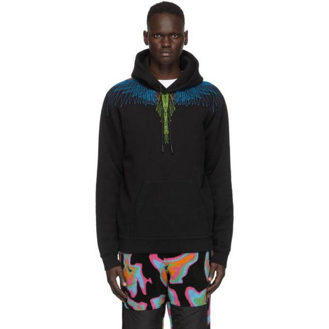 Marcelo Burlon County of Milan Black and Blue Wings Hoodie