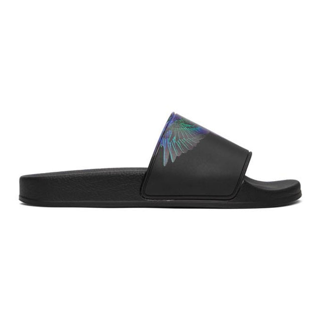 Marcelo Burlon County of Milan Black and Blue Wings Slides