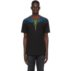 Marcelo Burlon County of Milan Black and Blue Wings T-Shirt