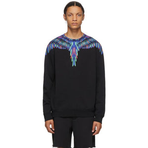 Marcelo Burlon County of Milan Black and Multicolor Chalk Wings Sweatshirt