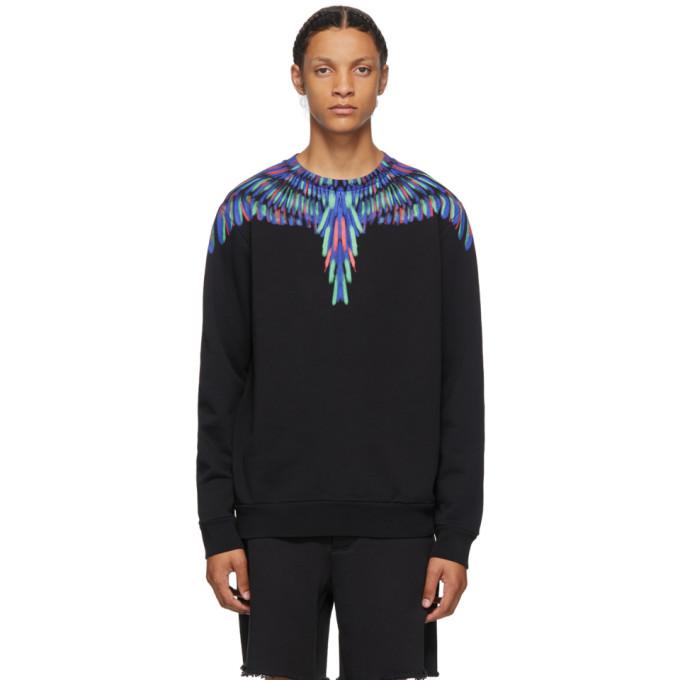 Marcelo Burlon County of Milan Black and Multicolor Chalk Wings Sweatshirt