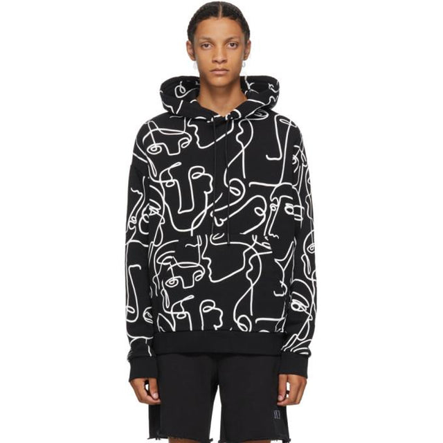 Marcelo Burlon County of Milan Black Faces Hoodie