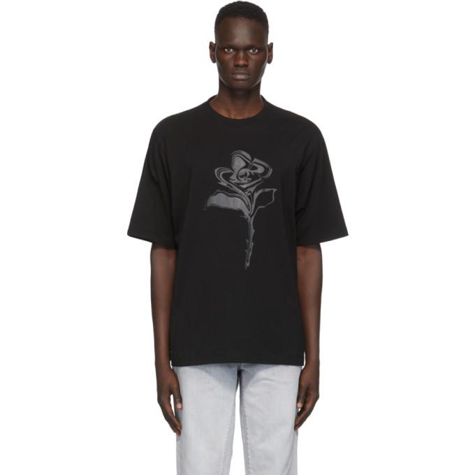 Marcelo Burlon County of Milan Black Psychedelic Flower T-Shirt