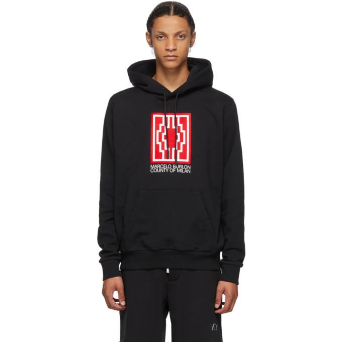 Marcelo Burlon County of Milan Black Rural Cross Hoodie