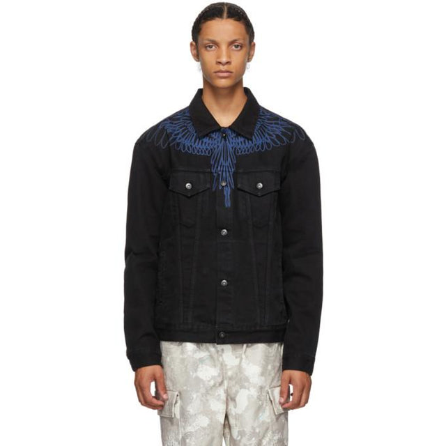 Marcelo Burlon County of Milan Black Wings Denim Jacket