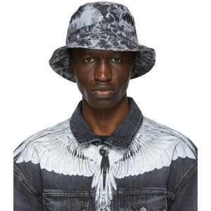 Marcelo Burlon County of Milan Grey and Black Starter Black Label Edition Cross Bucket Hat