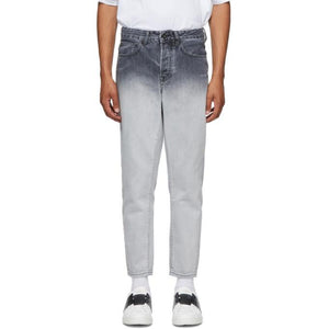 Marcelo Burlon County of Milan White and Black Denim Gradient Jeans