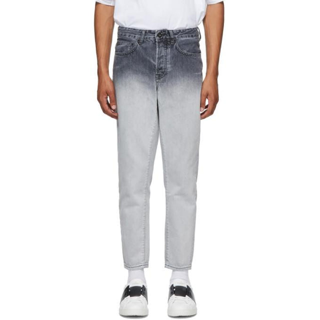 Marcelo Burlon County of Milan White and Black Denim Gradient Jeans