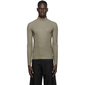 Marine Serre Green Moon Allover Turtleneck