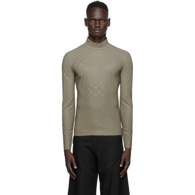 Marine Serre Green Moon Allover Turtleneck
