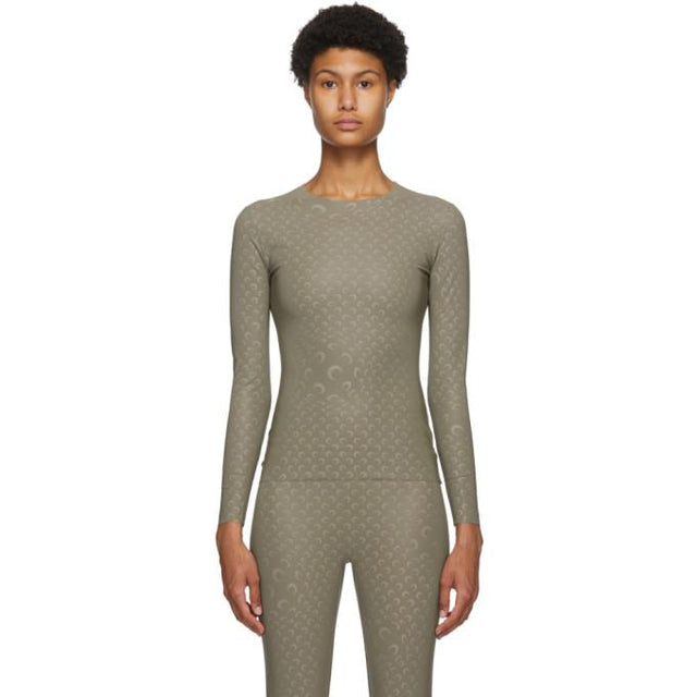 Marine Serre Green Reflective Moon Top