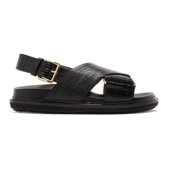 Marni Black Snake Fussbett Sandals