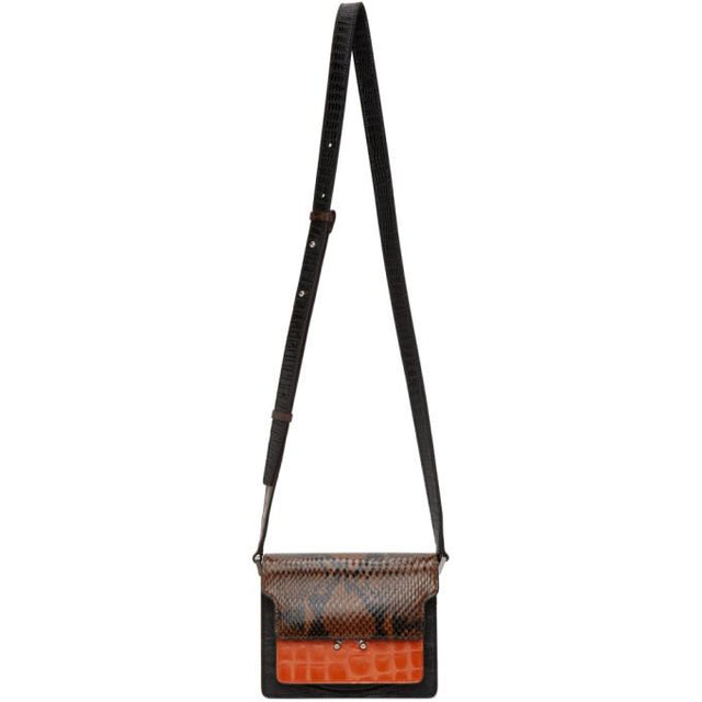 Marni Brown Snake Mini Trunk Bag