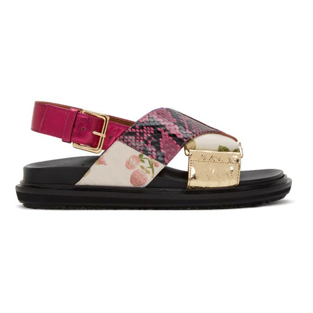 Marni Multicolor Patchwork Fussbet Sandals