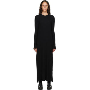 Marques Almeida Black Rib Knit Long Dress