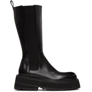 Marsell Black Carretta High Chelsea Boots