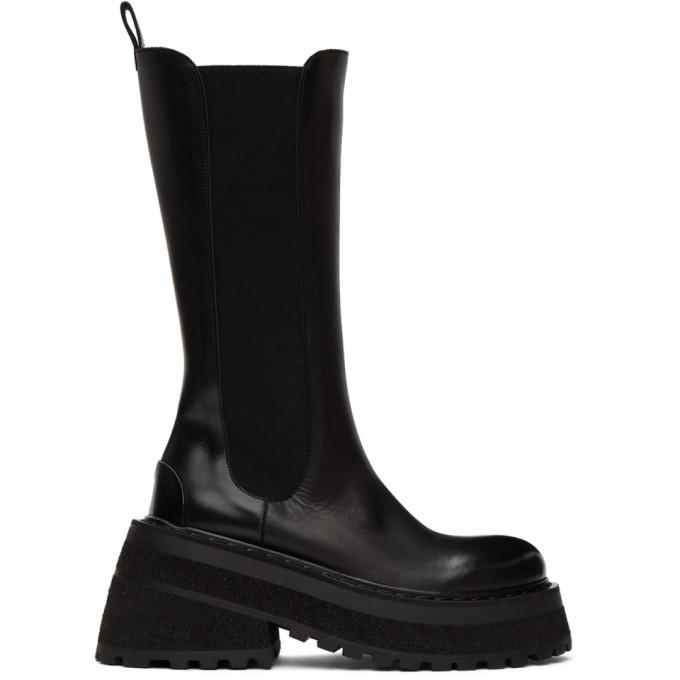 Marsell Black Carretta Tall Chelsea Boots