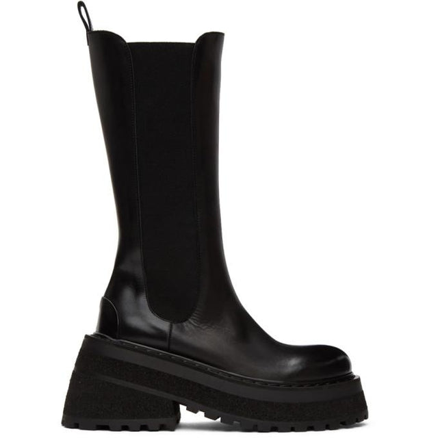 Marsell Black Carretta Tall Chelsea Boots