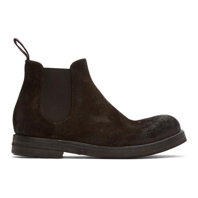 Marsell Brown Suede Zucca Zeppa Chelsea Boots