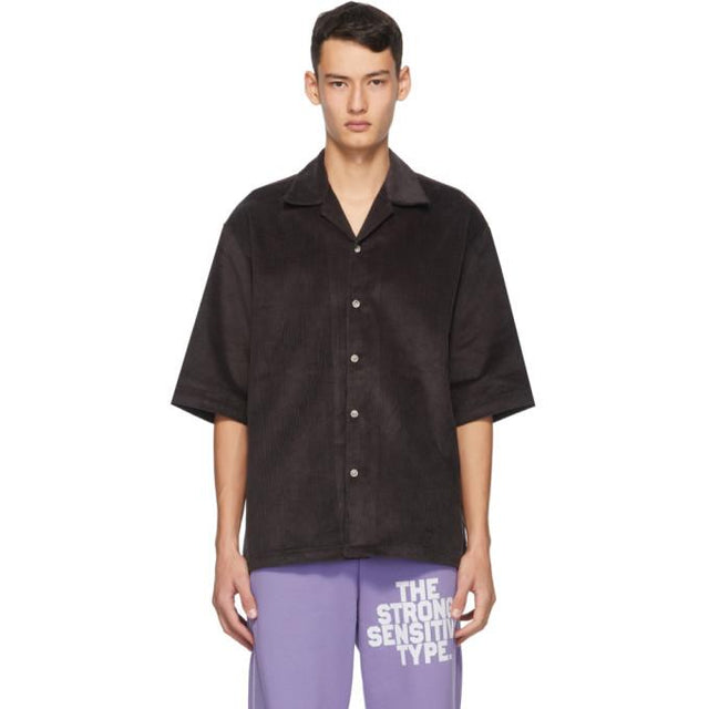 Martin Asbjorn Grey Corduroy Dickie Short Sleeve Shirt