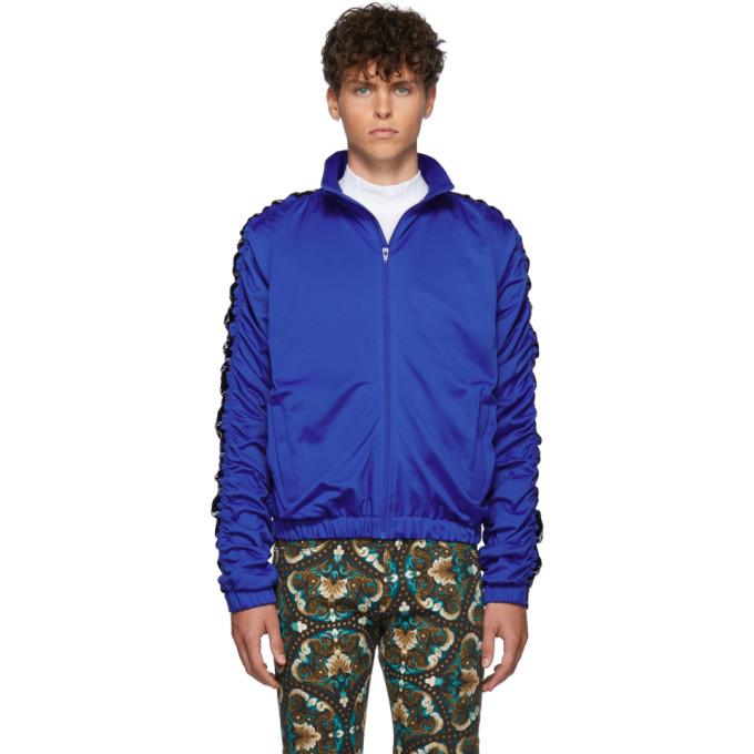 Martine Rose Blue Stripe Ruched Track Jacket – BlackSkinny