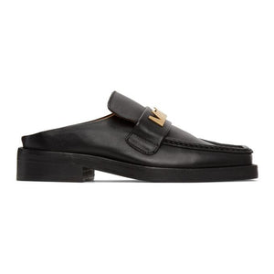 Martine Rose square-toe leather loafers - Black