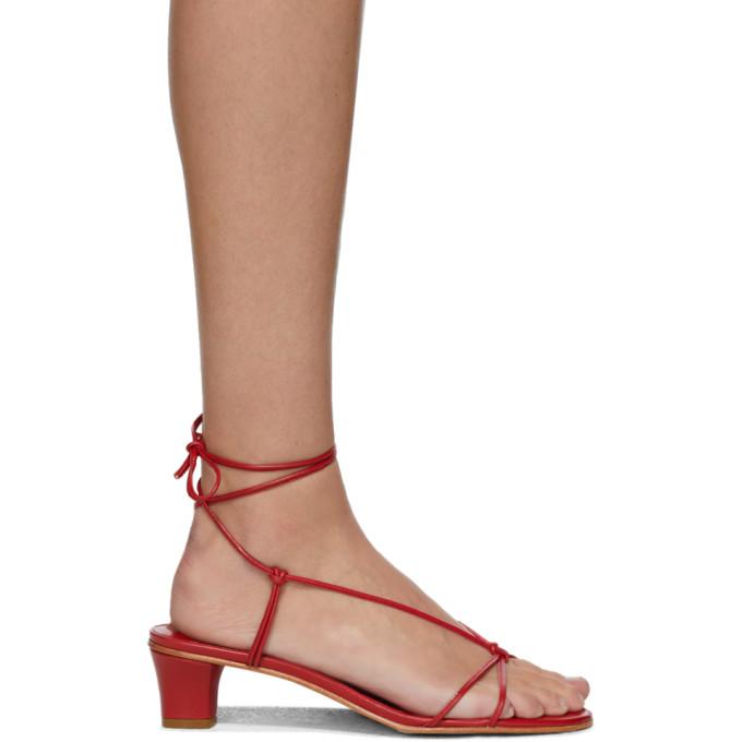 Martiniano Red Spaghetti Heeled Sandals