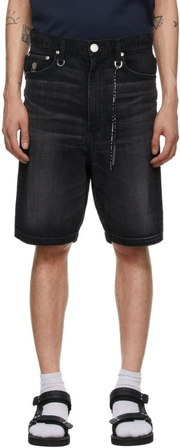 mastermind JAPAN Black Denim Light Oz Shorts - Mastermind Japan Black Denim Light Oz Shorts - Mastermind Japan Black Denim Light Oz Shorts.