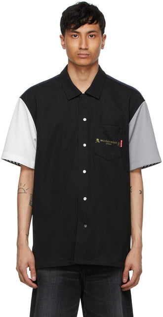 mastermind JAPAN Multicolor Colorblocking Short Sleeve Shirt - Mastermind Japan Multicolore Colorblocking Shirt à manches courtes - Mastermind 일본 여러 가지 빛깔의 컬러 블로킹 짧은 소매 셔츠