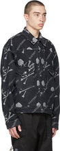 mastermind WORLD Black Denim Monogram Trucker Jacket