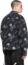 mastermind WORLD Black Denim Monogram Trucker Jacket