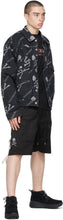 mastermind WORLD Black Denim Monogram Trucker Jacket