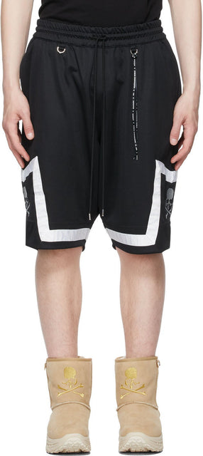 mastermind WORLD Black Jacquard Logo Tape Shorts - Mastermind World Black Jacquard Jacquard Logo short - Mastermind World Black Jacquard 로고 테이프 반바지
