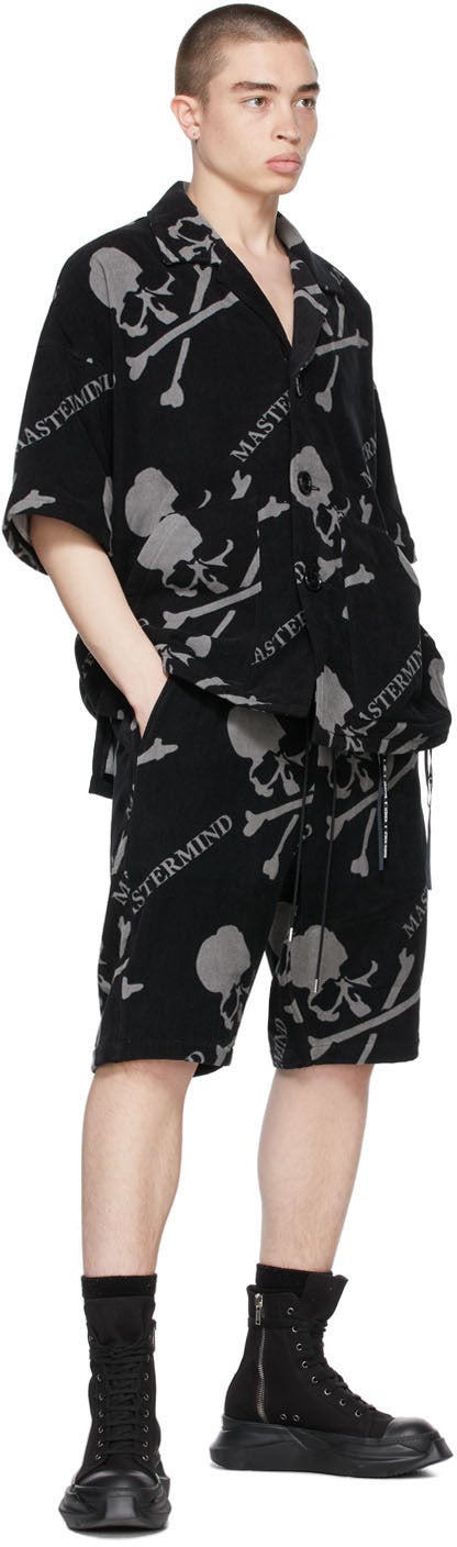 mastermind WORLD Black Terrycloth Logo Short Sleeve Shirt