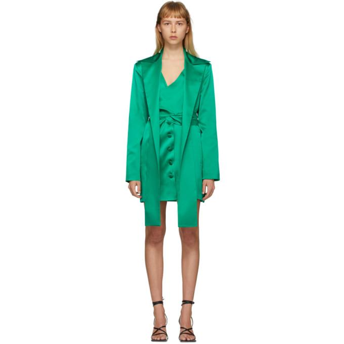 Green silk outlet blazer