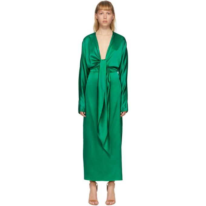 Materiel Tbilisi Green Silk Wrap-Around Gown