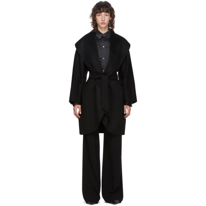 Max Mara Black Cashmere Galles Coat