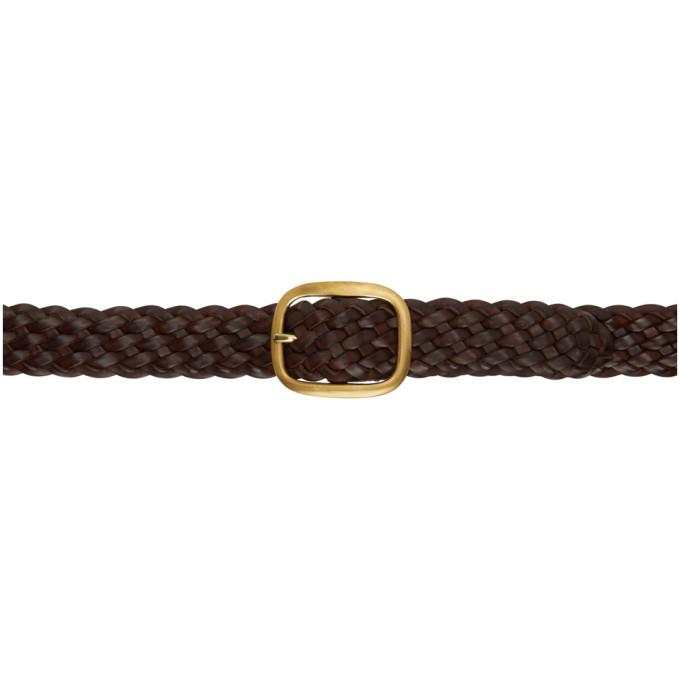 Maximum Henry Brown and Gold Braided Wide Oval Belt