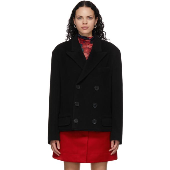 Meryll Rogge Black Wool Boucle Coat