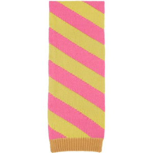 Meryll Rogge Yellow and Pink Striped Scarf