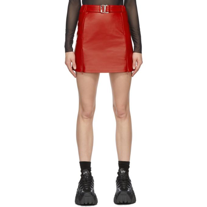 MISBHV Red Faux-Leather Miniskirt