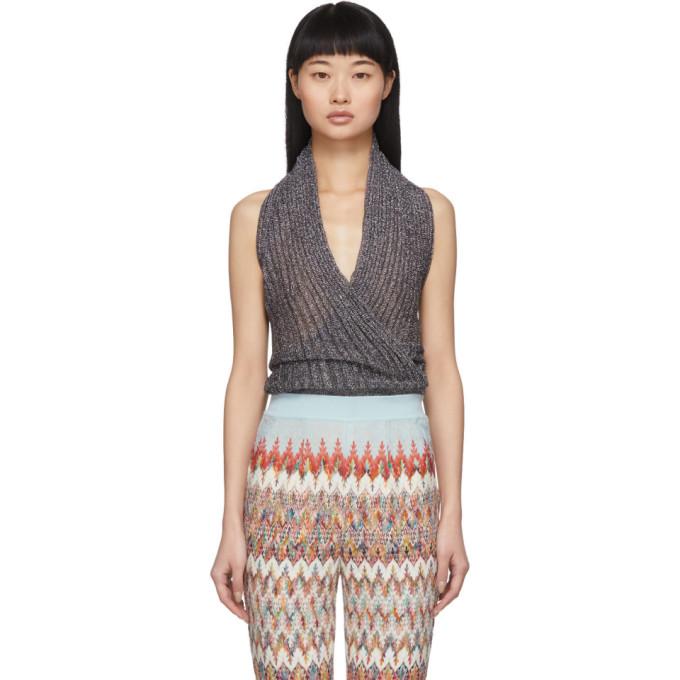 Missoni Silver Glitter Wrap Halter Top