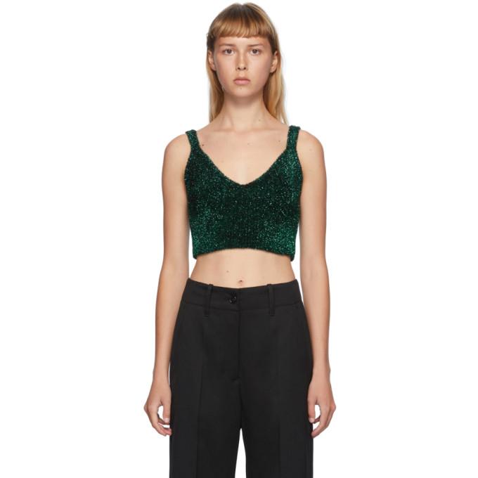 MM6 Maison Margiela Black and Green Razzle Dazzle Tank Top