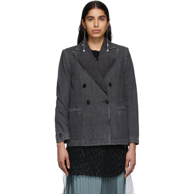 MM6 Maison Margiela Black Denim Double-Breasted Jacket