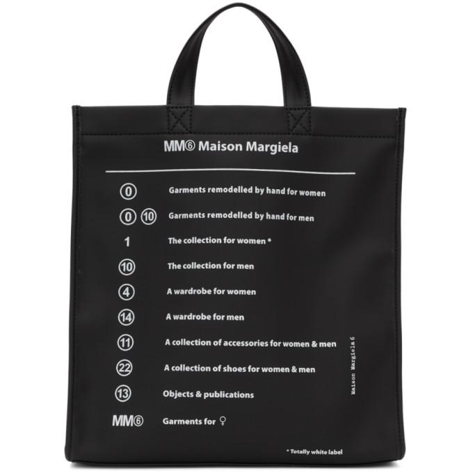 MM6 Maison Margiela Black Garment Print Tote