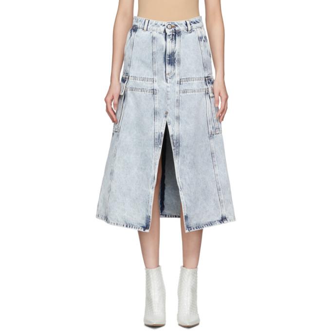 MM6 Maison Margiela Blue Denim A-Line Cargo Skirt